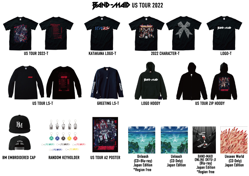 BAND-MAID US TOUR 2022 Tシャツ バンドメイドツアーT S